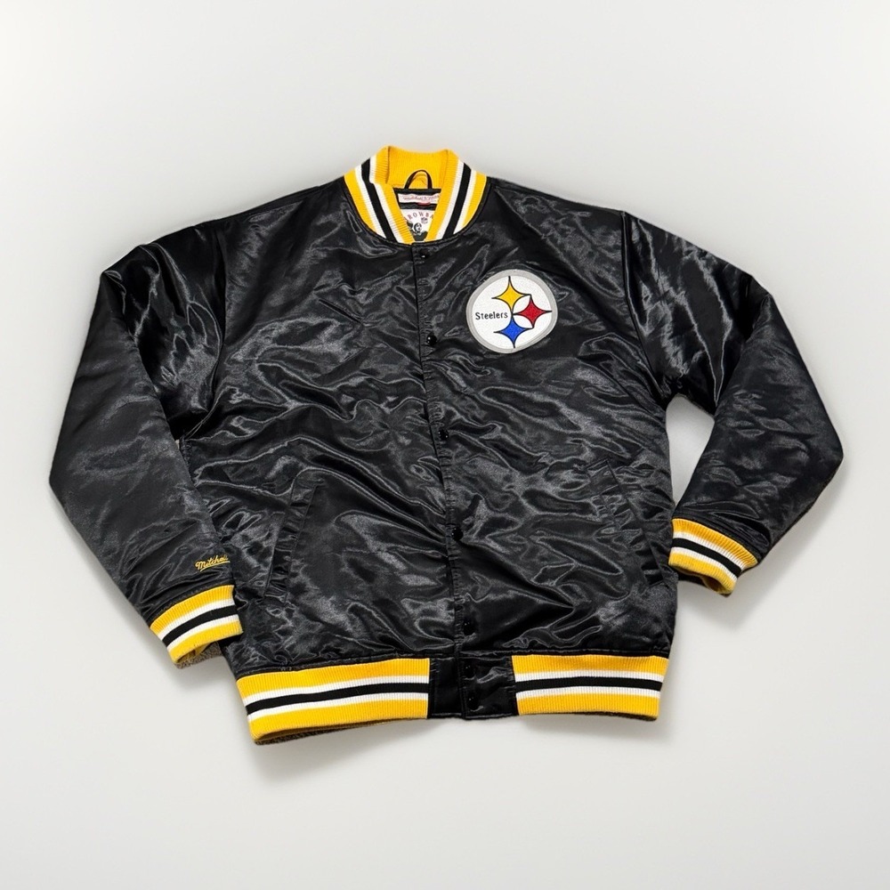 Mitchell & Ness Steelers Satin Bomber Jacket XL